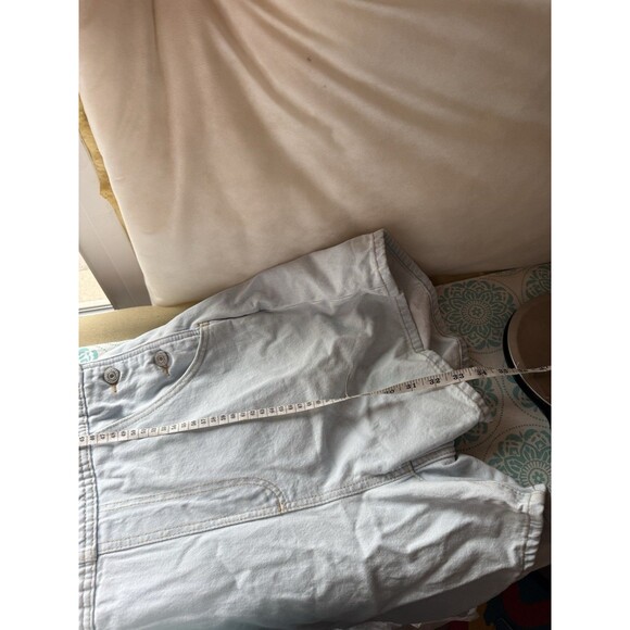 Levis Shortalls Bib Overall Shorts Denim Levi Strauss Light Wash Loose Fit M - Picture 8 of 9